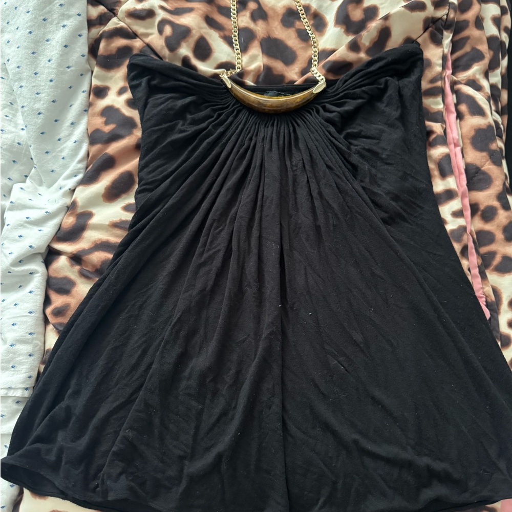 $119 Sky Brand Black Wood Halter Top! Size Small! Wore Twice!